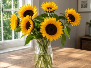 ヒマワリの花束の画像